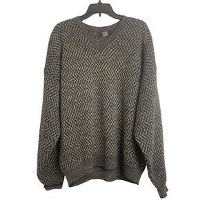 TSR USA Vintage 90s Chevron Sweater Cardigan Size L